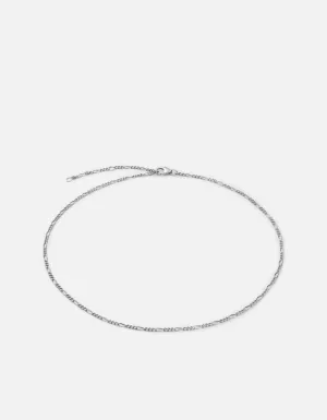 3mm Figaro Chain Choker, Sterling Silver