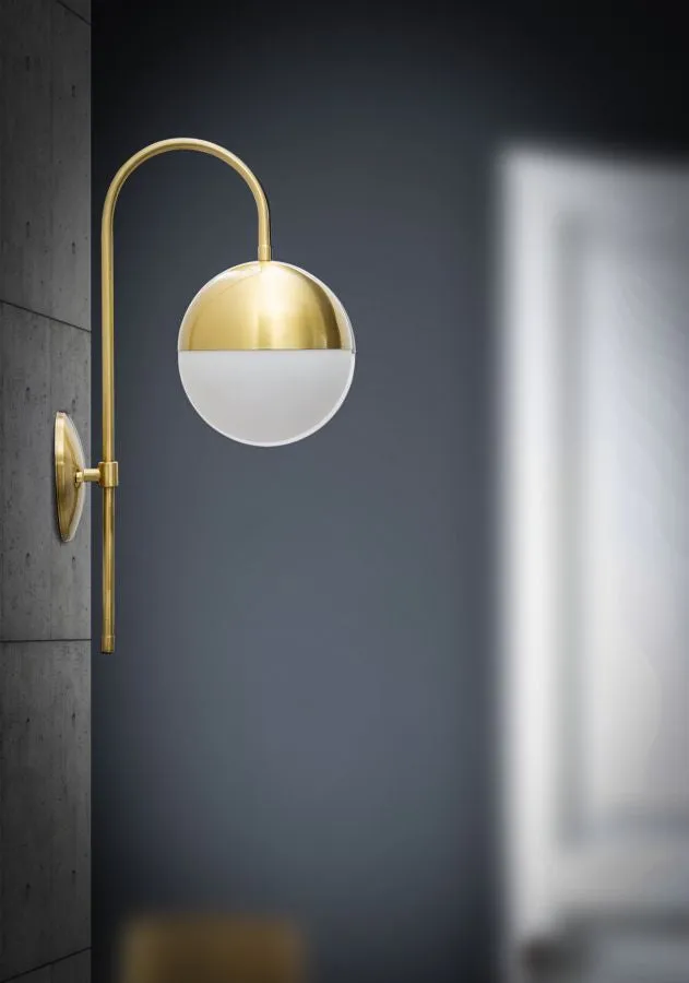 Applique una luce moderna in metallo colore oro e vetro cm 19x31x51h