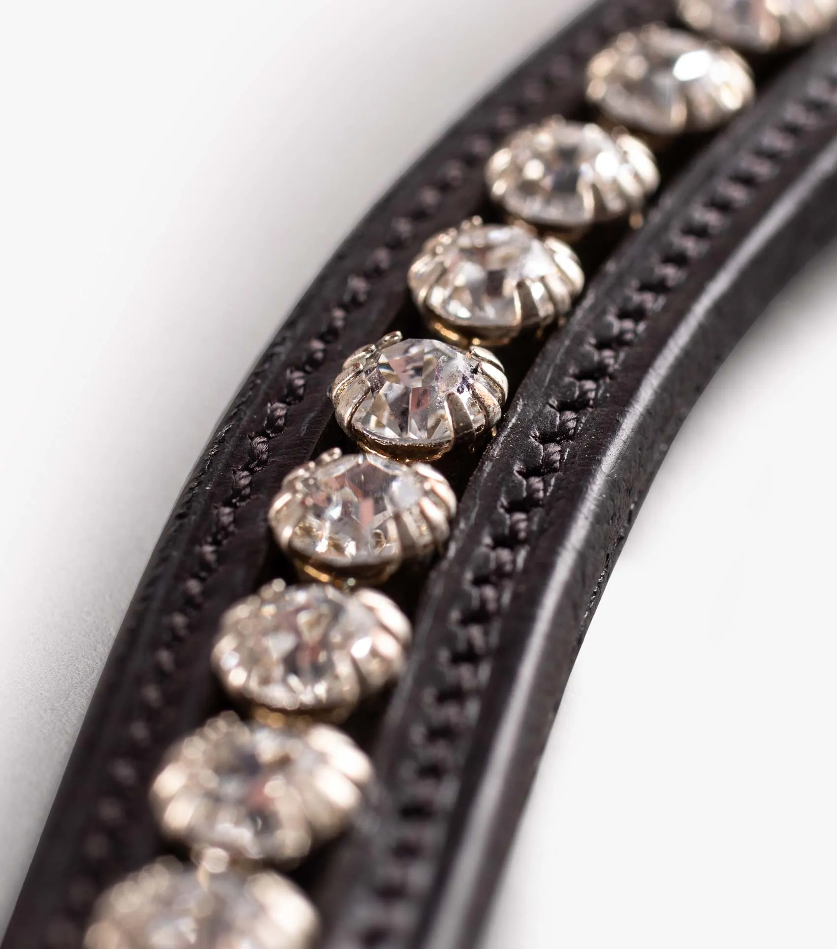 Bellissima Shaped Diamante Browband Brown