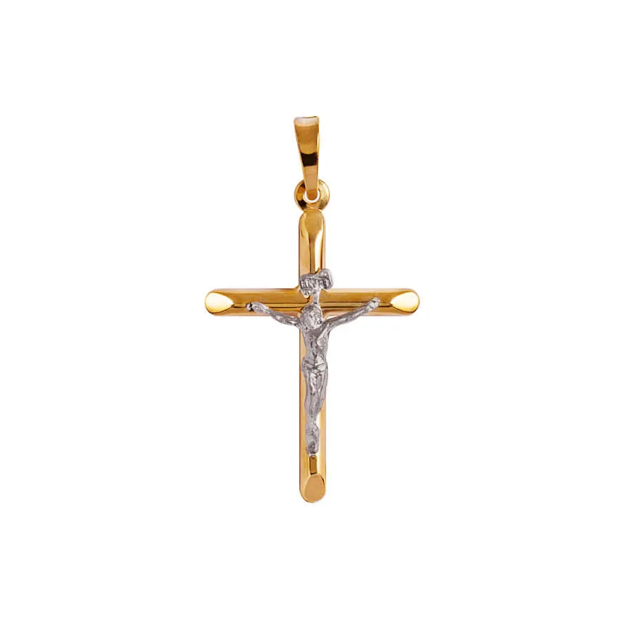 BICOLOR CRUCIFIX PENDANT - SILVER