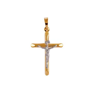 BICOLOR CRUCIFIX PENDANT - SILVER