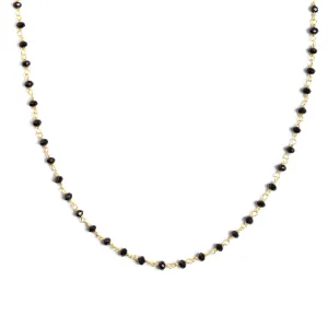 Black Crystals Gold Necklace