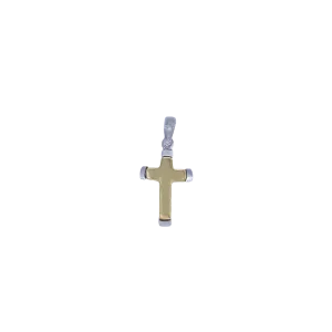 CROSS PENDANT - BICOLOR GOLD