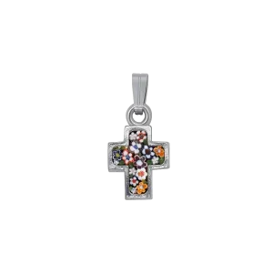 CROSS PENDANT - MICROMOSAIC JEWELRY - SILVER