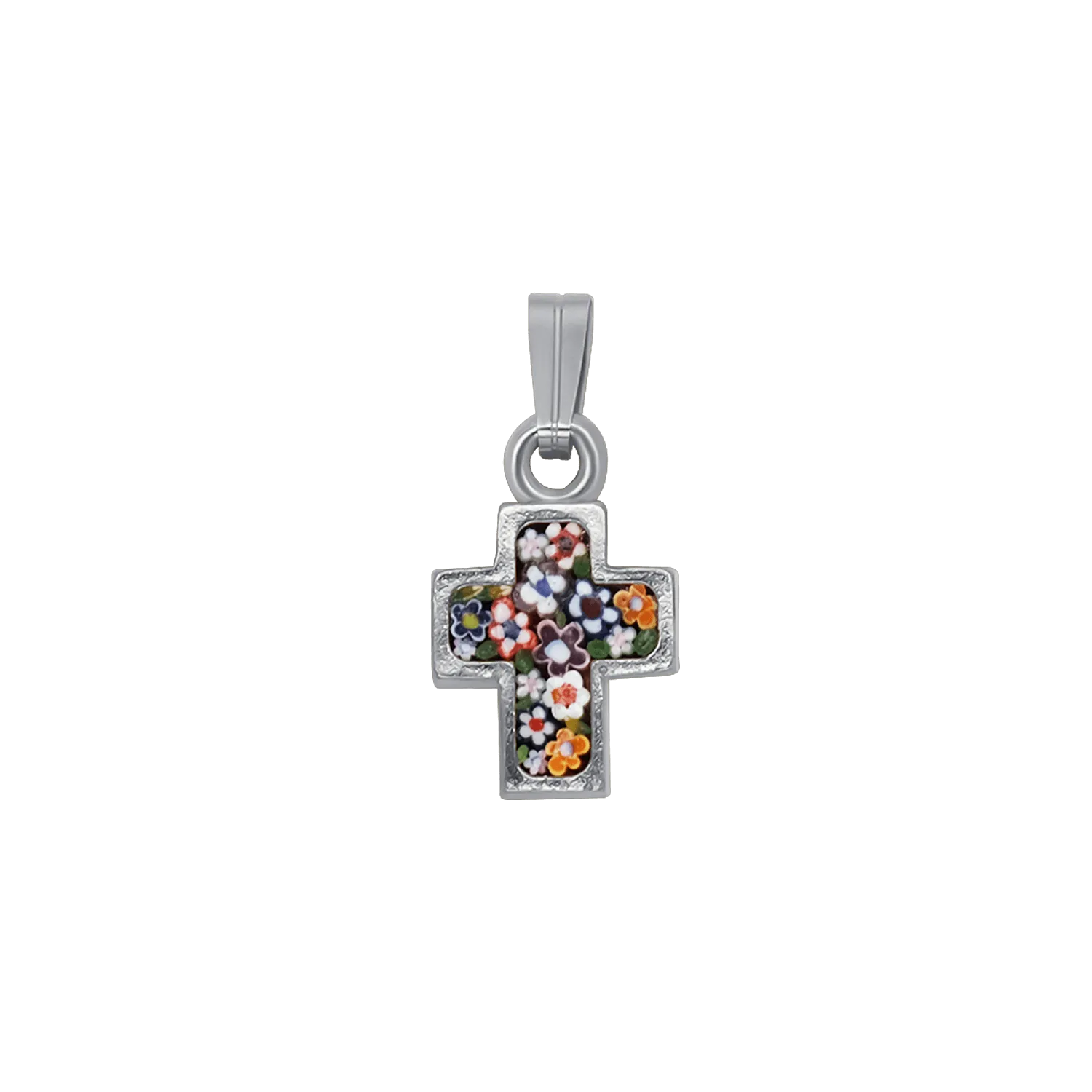 CROSS PENDANT - MICROMOSAIC JEWELRY - SILVER