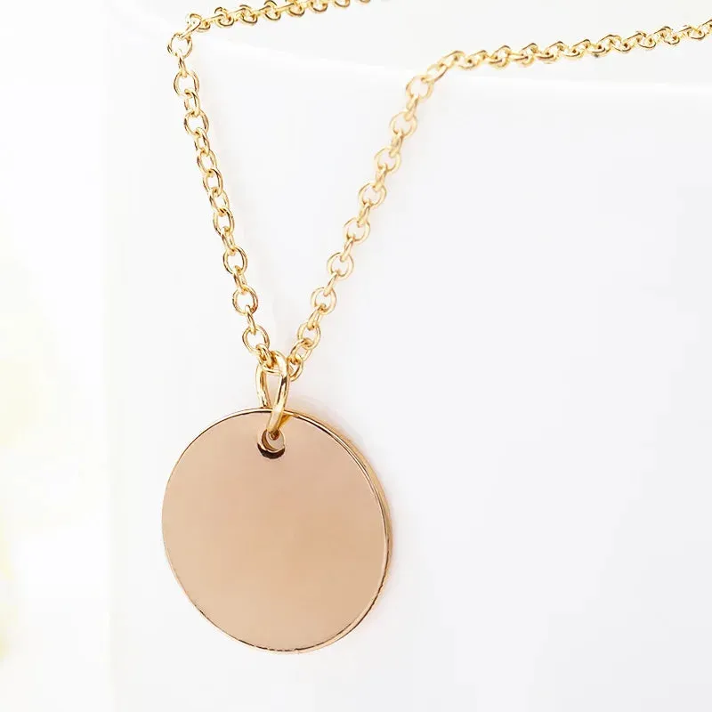 Dainty Fashion Collares Pendant Minimalist Round Clavicle Coin Chain New Women Jewelry Necklace