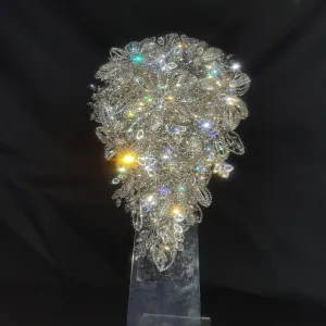 Diamante bouquet 10" x 14" brooch Jewel rhinestone crystal wedding bouquet Crystal Bridal Bouquet, cascade bouquet by Crystal wedding uk