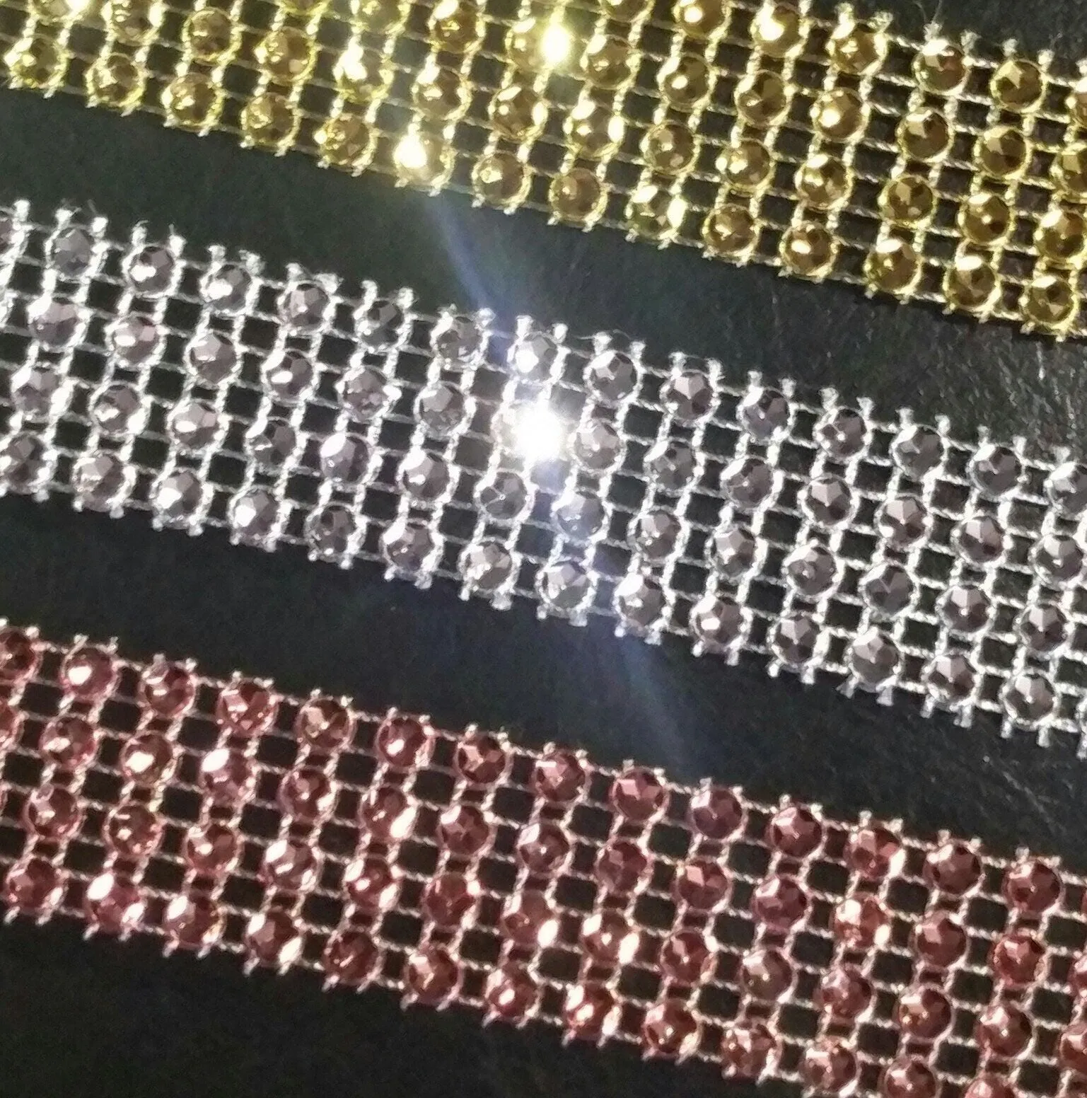 Diamante ribbon, Crystal effect cake trim, BUY 1 GET 1 FREE diamond mesh, bling mesh 1 Meter cake trim. by Crystal wedding uk