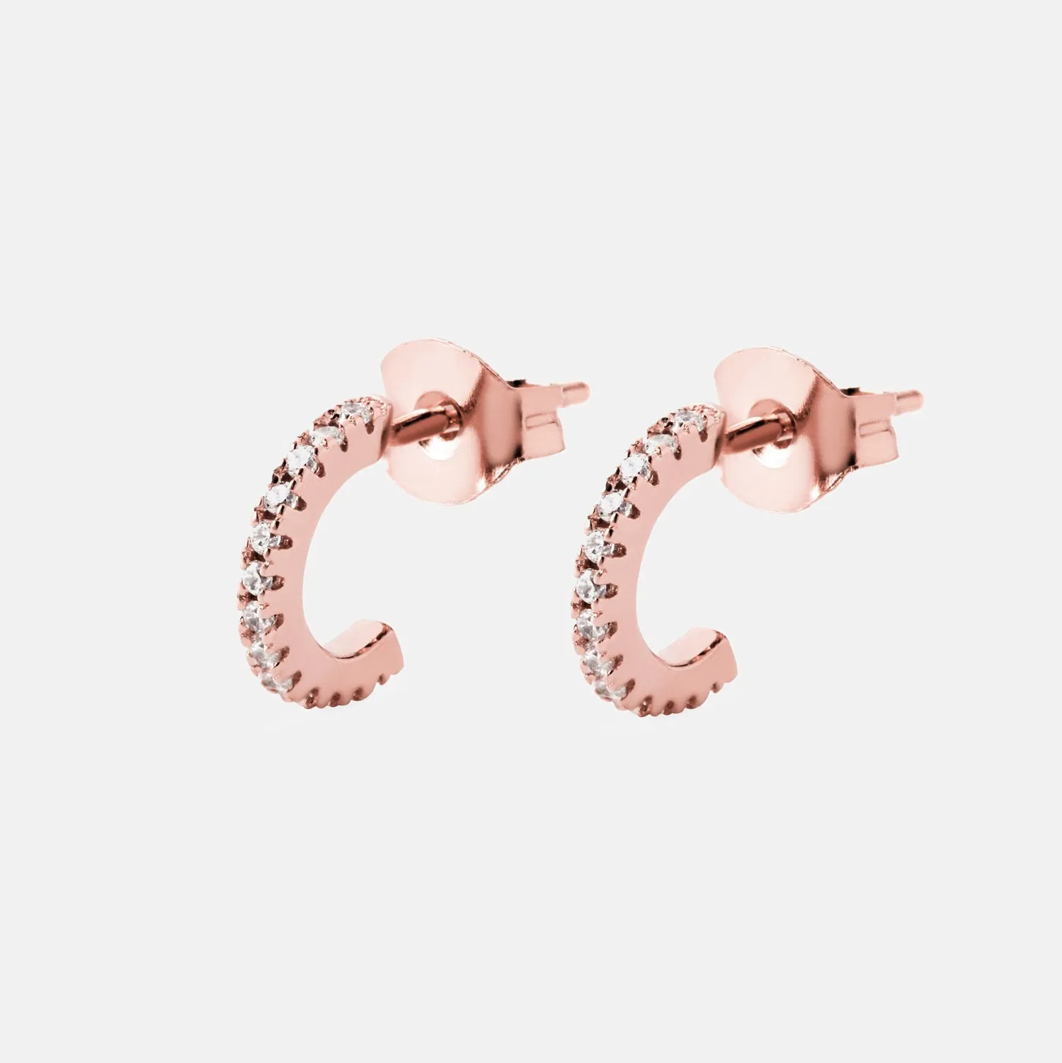 Diamond Rose Gold  Hoop Earrings