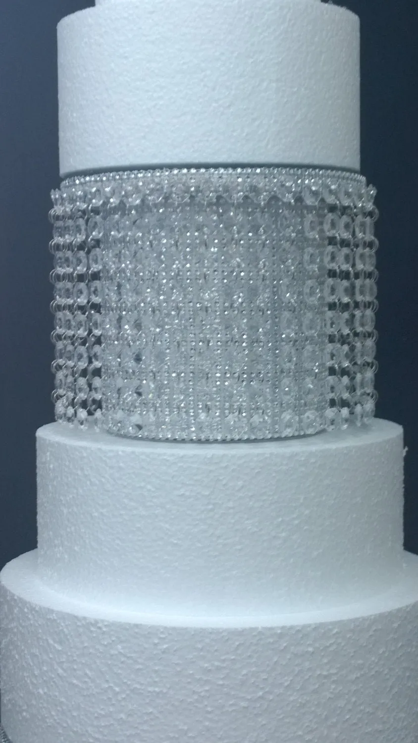 Faux Crystal Diamante wedding cake stand set of 2  with  lights