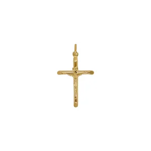 FLAT CRUCIFIX - PENDANT - GOLDEN SILVER