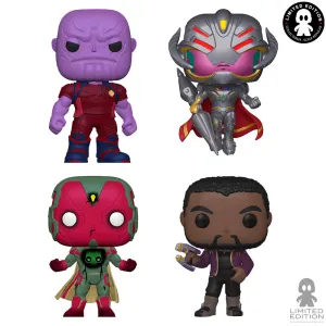 Funko Pop Bundle Pack Ravager Thanos, Zola Vision, Infinity Ultron & T'Challa Star-Lord Exclusivo Limited Edition Marvel What If…? - Limited Edition