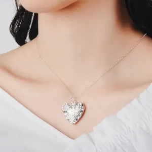 Hollow Geometric Jewelry Heart Pendant Clavicle For Love Charm Retro Chain Collares Women Necklace