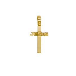 JESUS CROSS PENDANT - GOLDEN SILVER