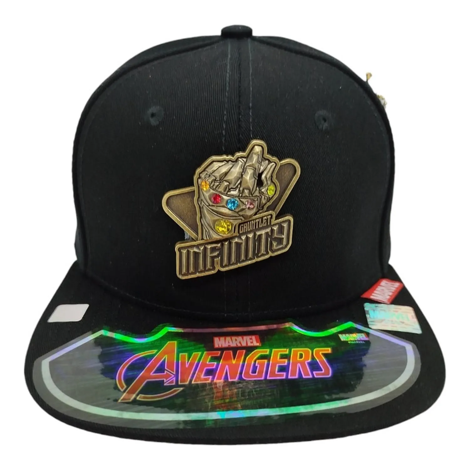 Kndit Caps Gorra Negra Placa Bronce Gauntlet Infinity Gemas Avengers: Infinity War