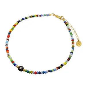 Limited Edition Enamel Initial Charm Balagan Glass Bead Choker