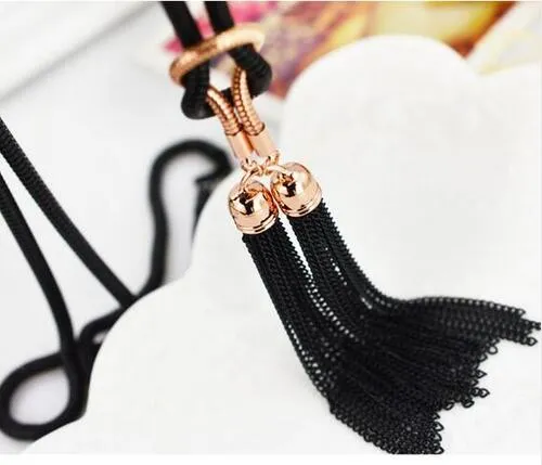 Meyfflin Long Necklace Crystal Women Necklace Jewelry 2017 Fashion Black Chain Drops Maxi Necklaces Pendants Kolye Collier