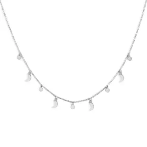 Mini Crescent Moon Silver Necklace