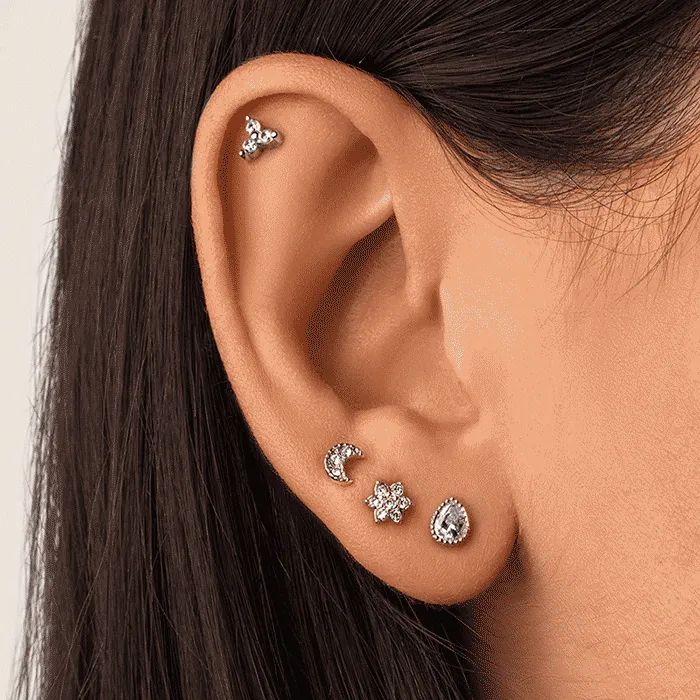 Moon Spark Piercing Single Earring