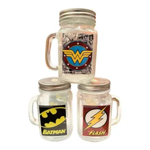 New Arrival Siglo 21 Set Tarros Con Tapa Plateada Logo Justice League