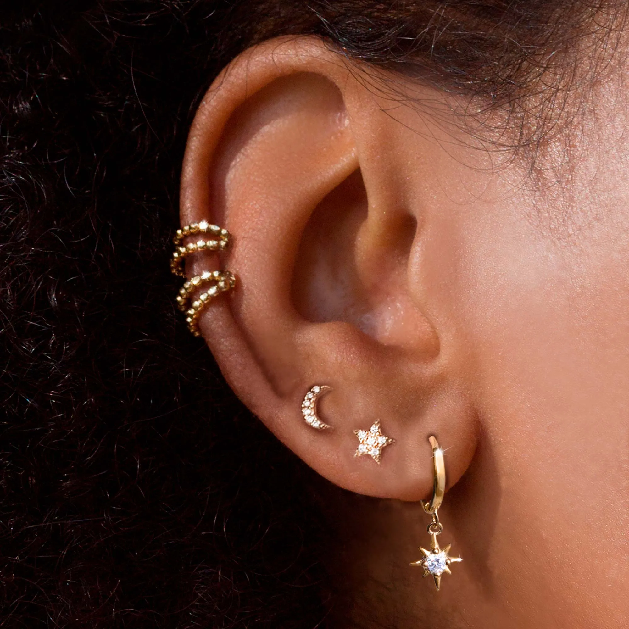 Polar Star Gold Earrings