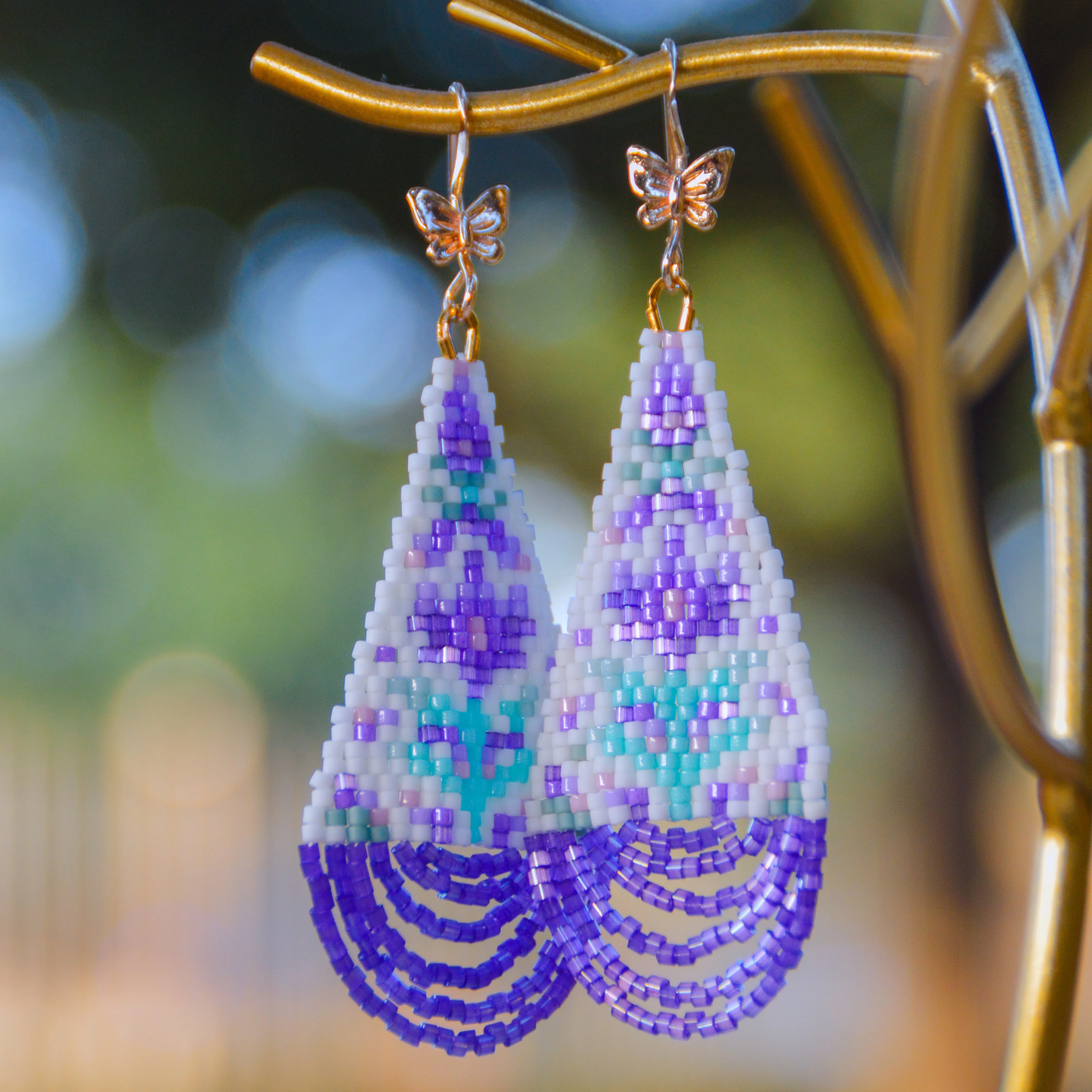 Purple Dream fringe earrings