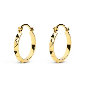 Pyramid Gold Hoop Earrings