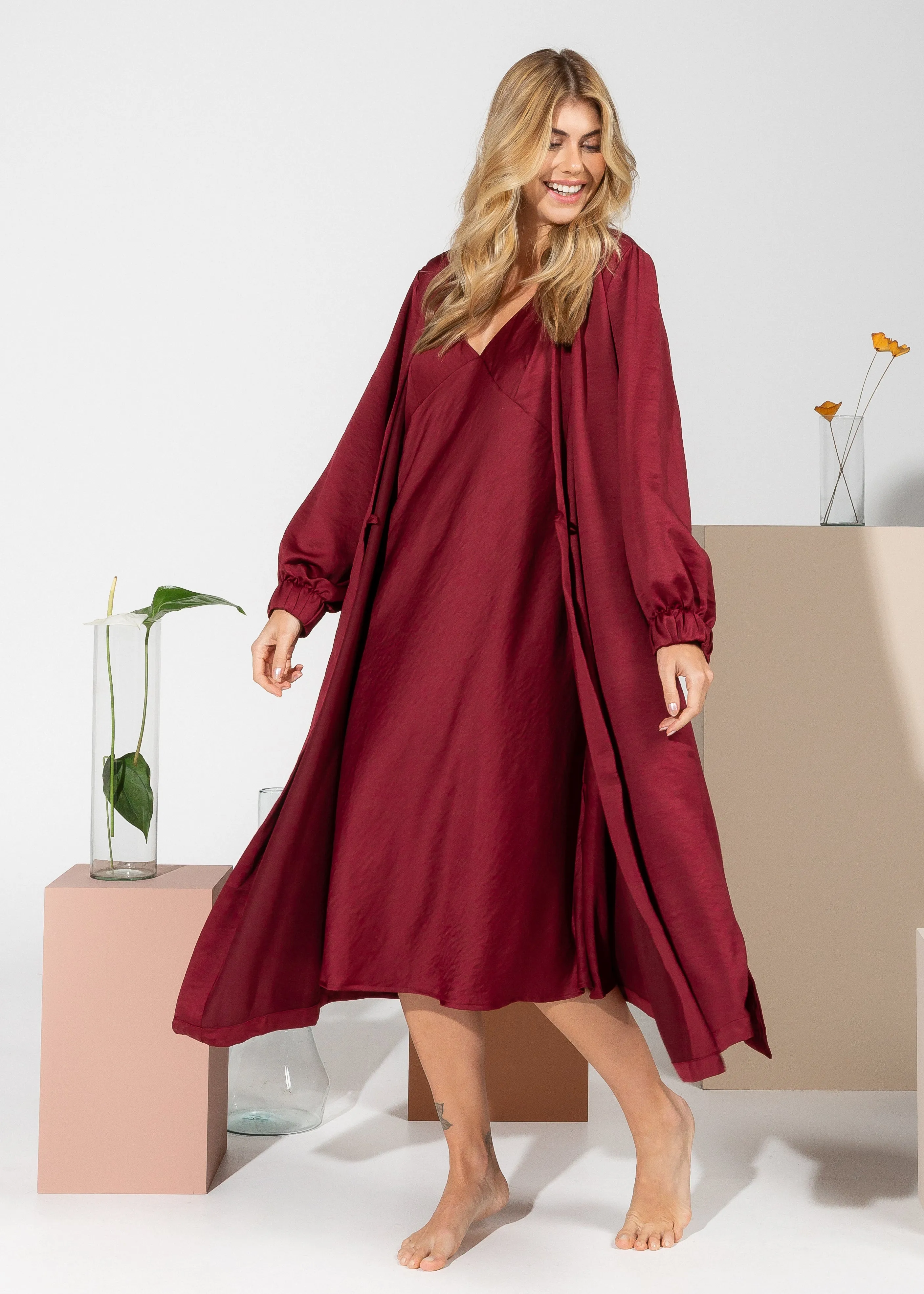 Robe Maitê Bordeaux