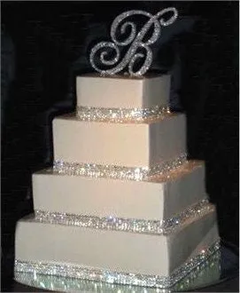 Silver Rhinestone ribbon, Diamond Mesh, Diamante Bling, Crystal trim 1 METER cake trim. by Crystal wedding uk