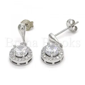 Sterling Silver 02.286.0020 Dangle Earring, with White Cubic Zirconia, Polished Finish,