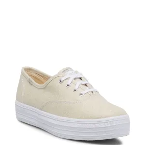 Tenis The Platform Metal Textil Plata Para Mujer